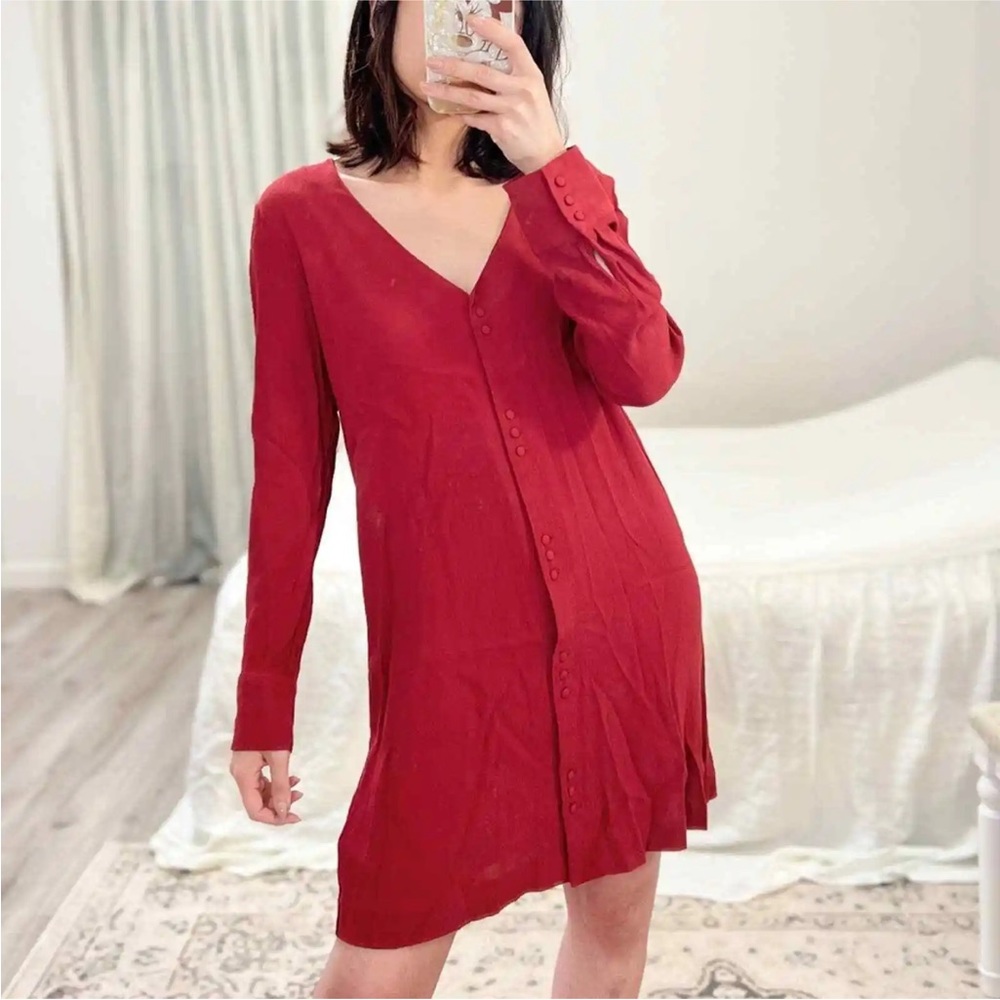 Madewell Long Sleeve Button Front Novel Dress NEW